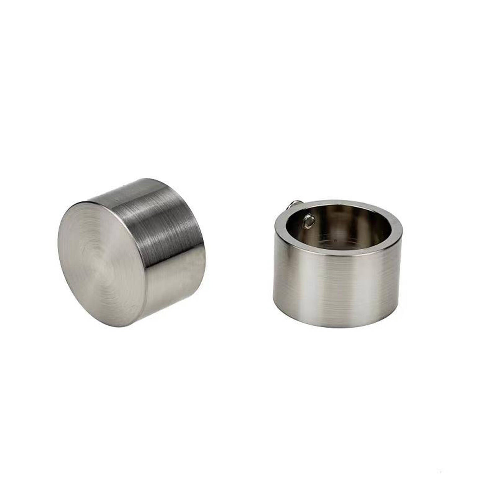 Pillar Products 32mm Brushed Chrome Aluminium Curtain Rod Cap Finial 2 Pack