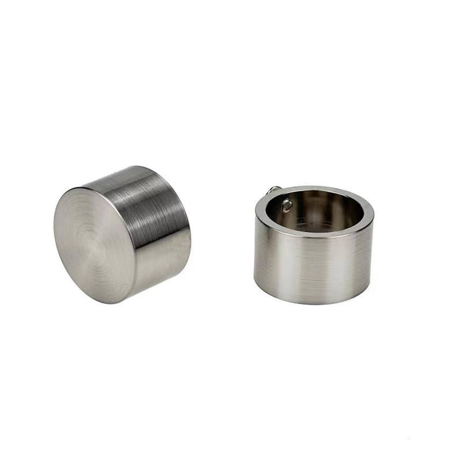 Pillar Products 32mm Brushed Chrome Aluminium Curtain Rod Cap Finial 2 Pack