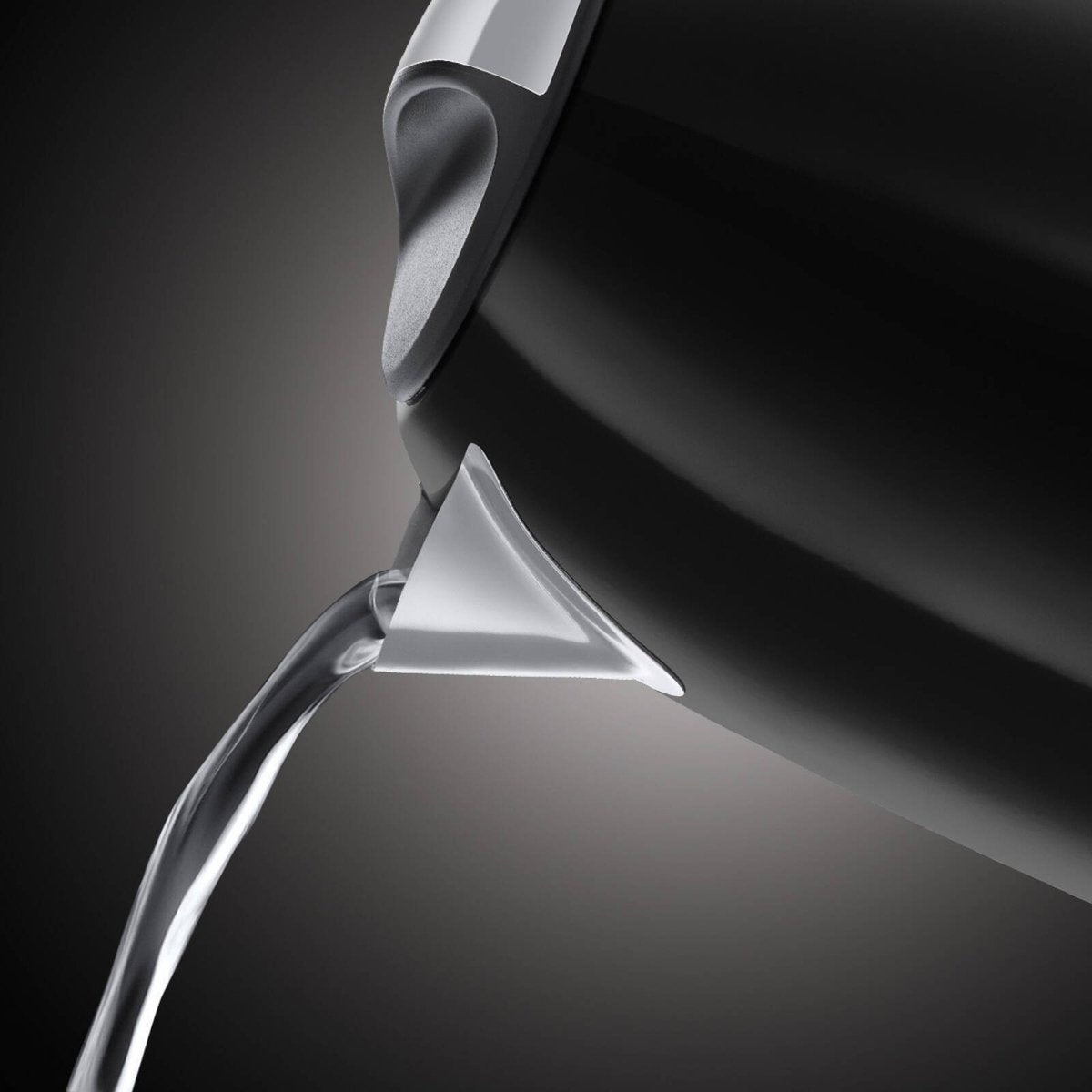 Russell Hobbs 1.7L Stainless Steel Black Kettle - 360° Base - Easy Pour