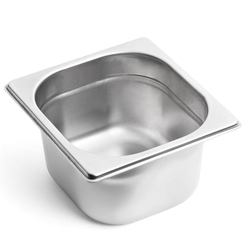 Artinox 1/6 Gastronorm Tray 2 Pack - Silver Stainless Steel Finish, 176mm x 162mm - AG161002