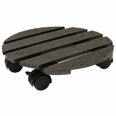 Jack Round Pot Trolley - 29cm Charcoal - Wood-Poly Composite - Heavy Duty - SuperSaverAU - view 1