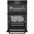 Beko 60cm multifunction built-in double oven - 81L gross main oven, black glass, dark stainless - BBO6811DDX