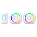 Arlec White 200m Wireless Dual Plug-in RGB Door Chime With Push Button DCAP02-2