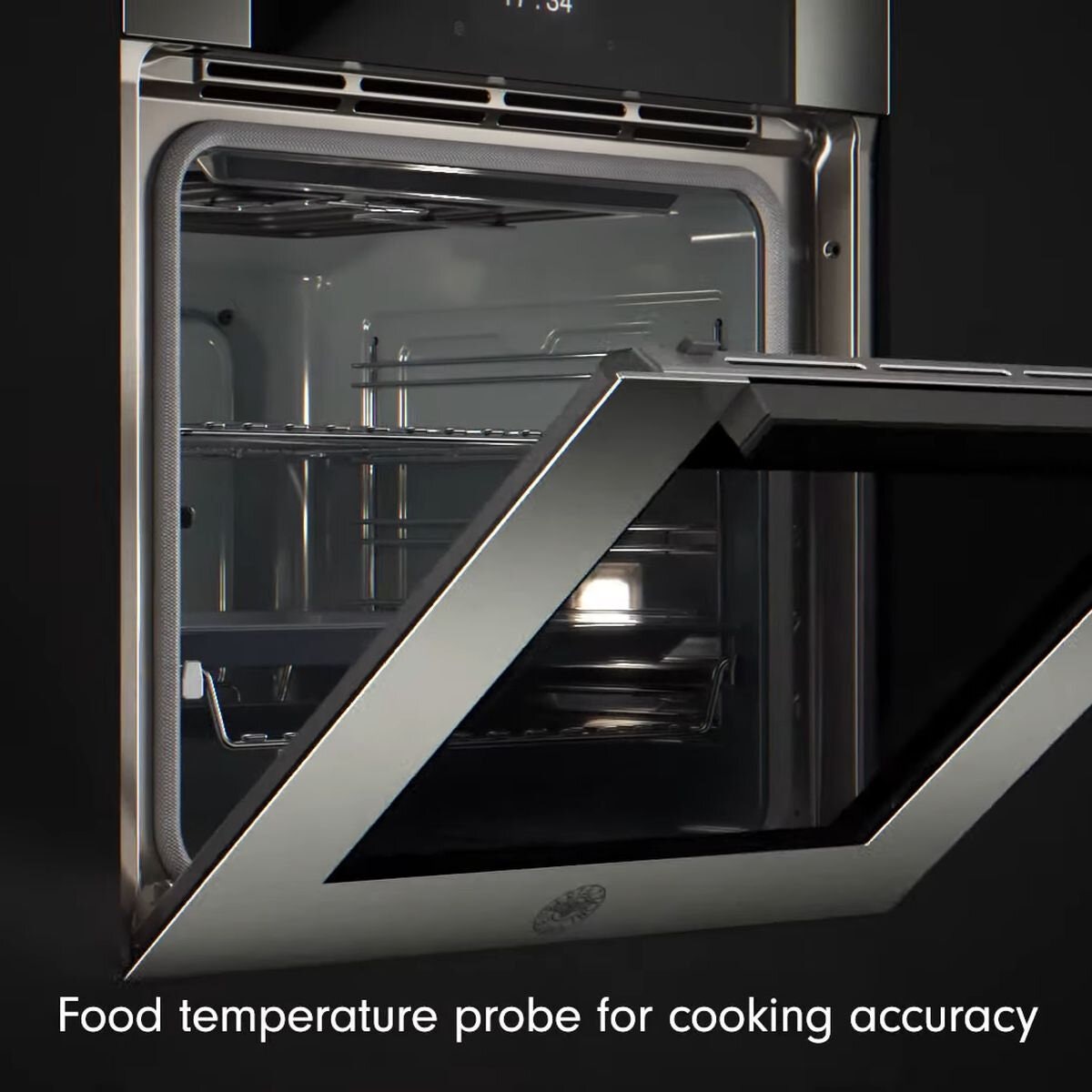 Bertazzoni 60cm Modern Series Pyrolytic Built-In Oven - Carbonio Black, 76L, TFT Touchscreen - F6011MODPTN-23