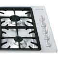 Smeg 90cm 5 Burner Gas Cooktop - Satin Stainless Steel - Wok Burner - Ultra-Low Profile - PGA95-4