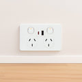 Deta x6 Double Power Point with USB A+C PD30W - 2 Outlets - 50mm x 74mm x 115mm - SuperSaverAU - view 4