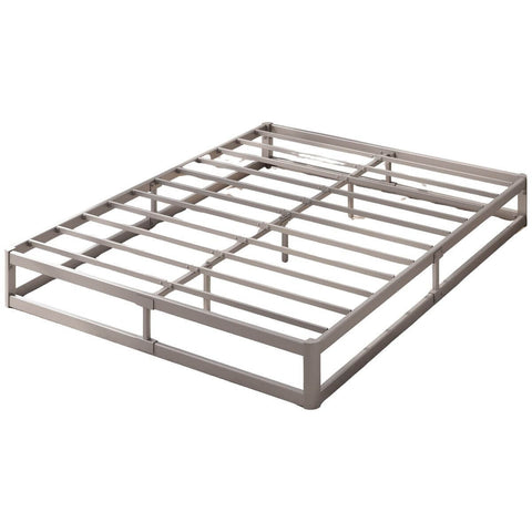 Zinus Queen metal bed base - grey heavy-duty steel, soft rounded edges - AU-UCBXA-9Q