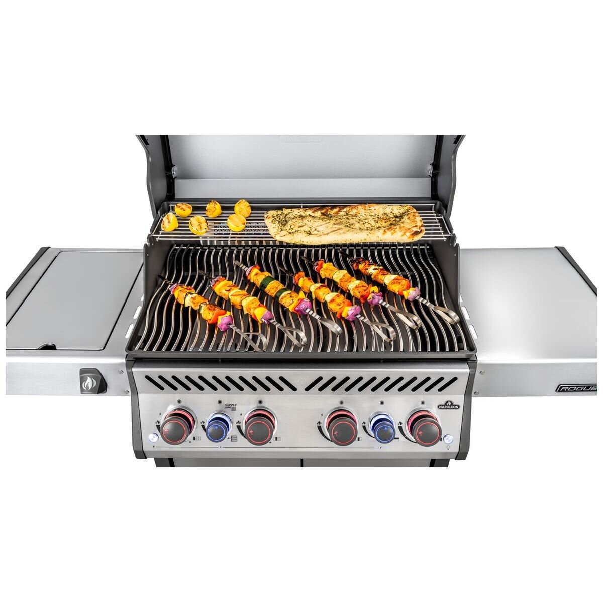 Napoleon Rogue Pro-S 525 4 Burner Natural Gas Freestanding BBQ - Silver - Side Burner - RPS525RSIBNSS-2-AU