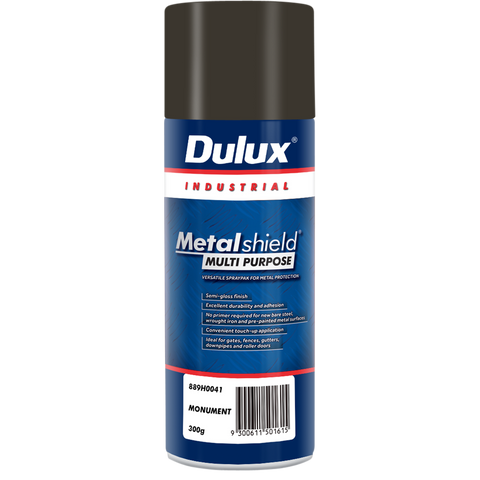 Dulux Metalshield Spray Paint 300g Monument Semi-Gloss Durable Finish - SuperSaverAU - view 1
