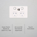 Deta Touch Double Power Point - USB A+C PD 20W Fast Charging - 50mm x 74mm x 115mm - Gloss White - SuperSaverAU - view 2