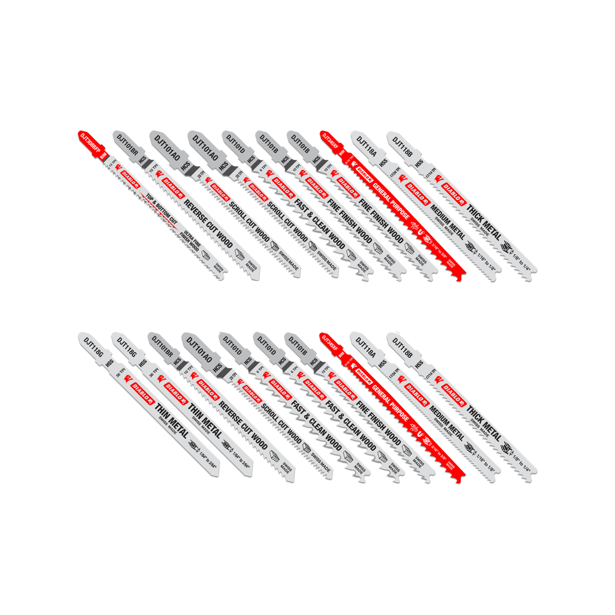 Diablo 20 Piece Jig Saw Blade Set - 124mm x 11mm x 168mm - Wood & Metal Cutting - SuperSaverAU - view 2