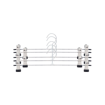 All Set Adjustable Metal Clothes Hangers 5 Pack - 35cm - Silver - Durable