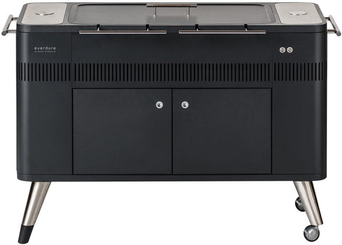 Everdure by Heston Blumenthal Hub Charcoal BBQ - Black, Electric Ignition, Rotisserie - HBCE2B