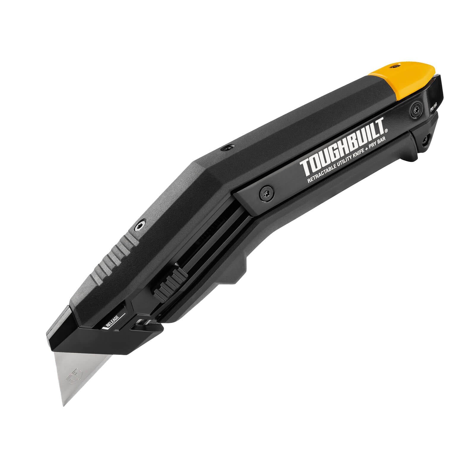ToughBuilt Angled Utility Knife with Pry Bar, Retractable 5-Blade