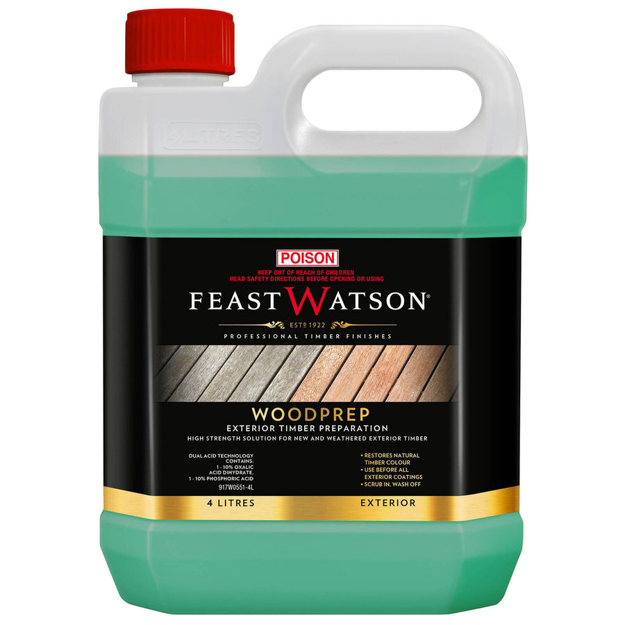 Feast Watson Woodprep - Timber Preparation Cleaner 4L - Dual Acid Technology - Eucalyptus Scent - SuperSaverAU - view 1