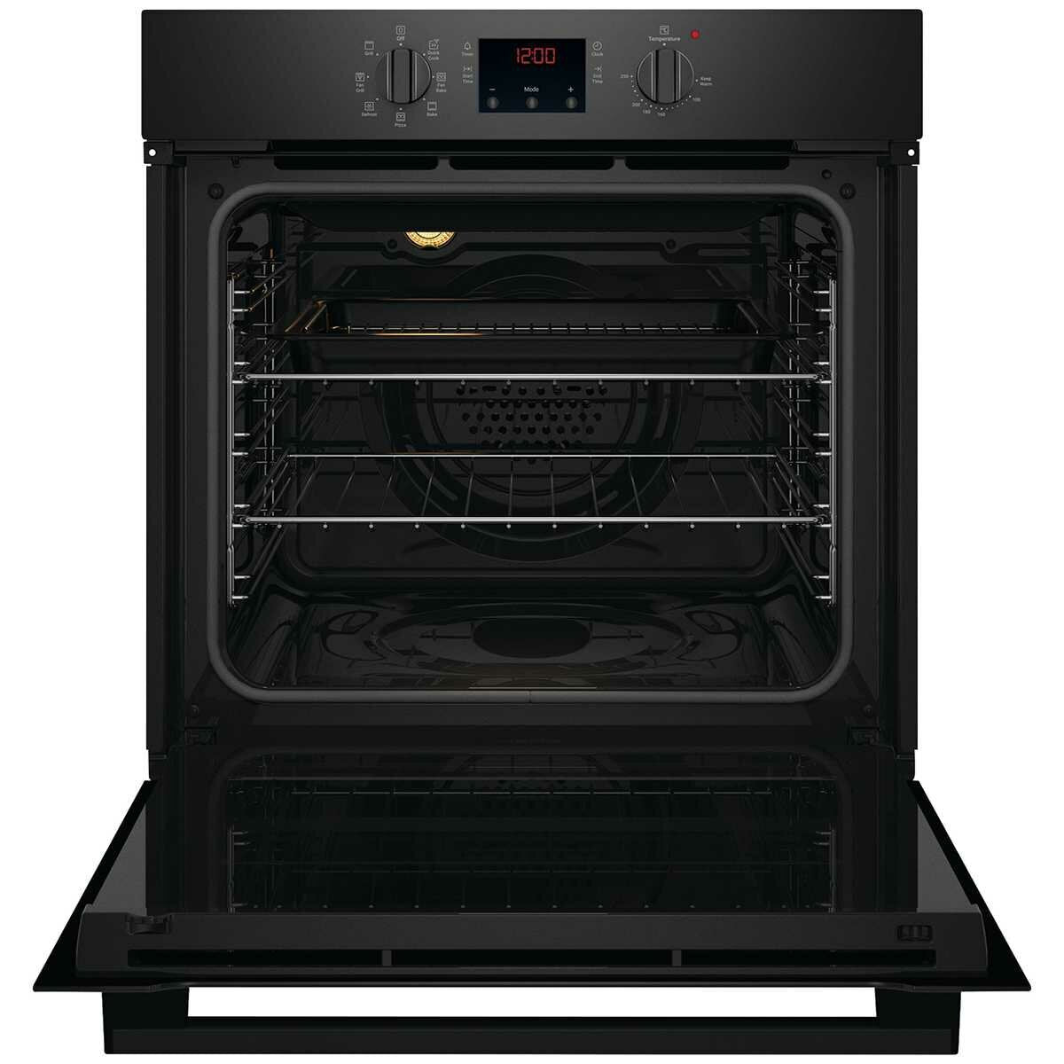 Chef 60cm Electric Multi Function Built-In Oven - 80L, Quick Cook, 7 Functions, Black - CVE614DB