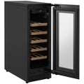 Omega 18 Bottle Single Zone Wine Cabinet - Black, Triple Glazed UV Glass, Built-In or Freestanding - OCW18SB