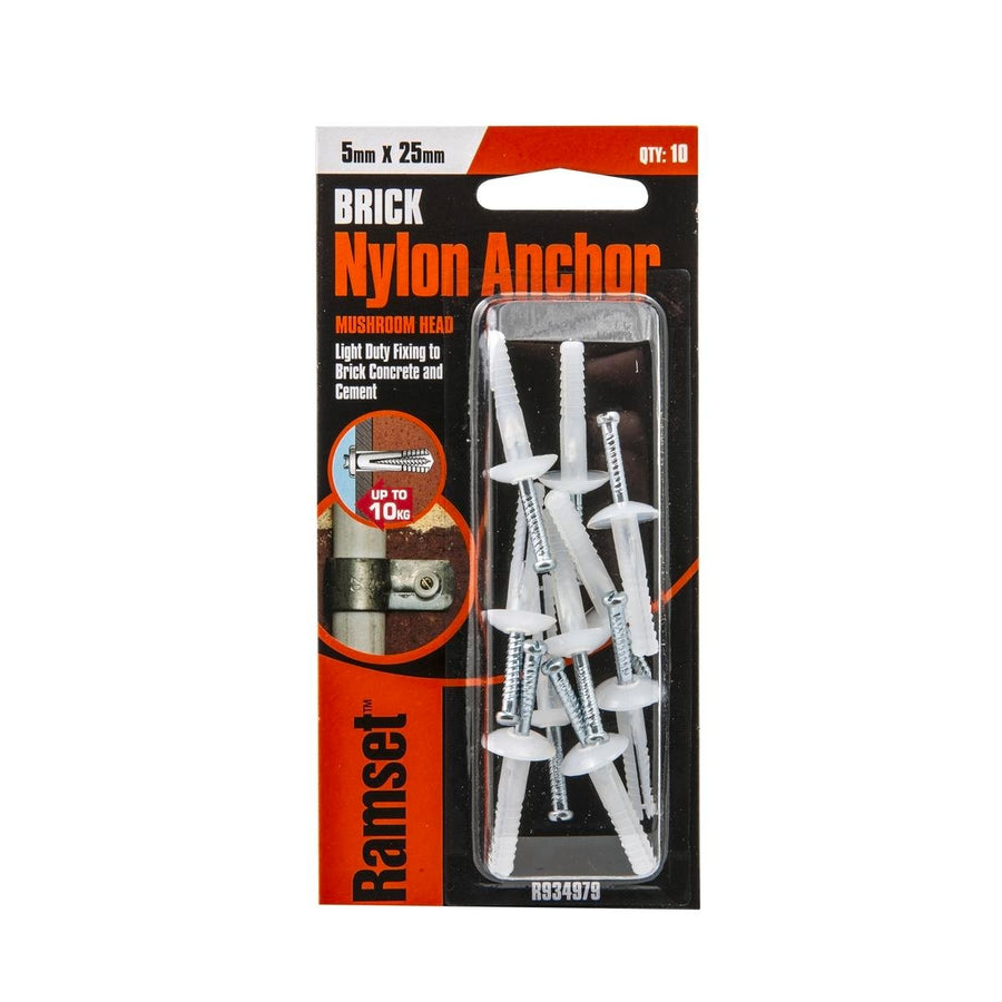 Ramset Nylon Anchor 5 x 25mm 10 Pack Insulated Light Duty - SuperSaverAU - view 1