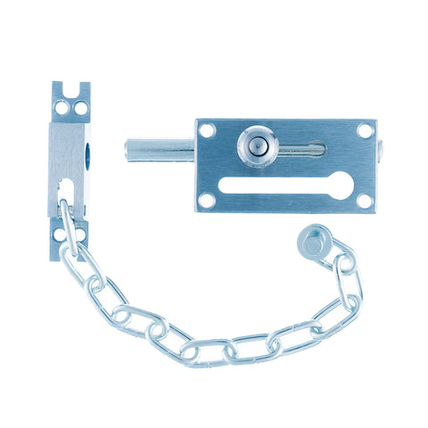 Taskmaster Satin Chrome Steel Door Chain & Bolt