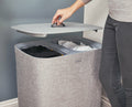 Joseph Joseph 90L laundry separation basket - dual 45L compartments, removable tote bags, grey - 50003