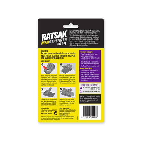 Ratsak Max Strength Reusable Rat Trap Poison Free Indoor Outdoor