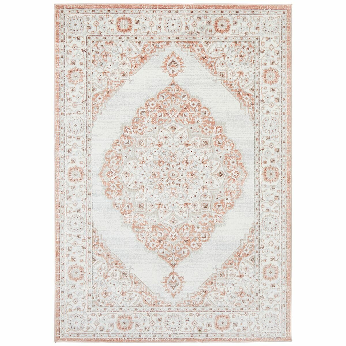 Rug Culture Emotion Power Loomed Extra Large Rug 400x300 - Peach Polyester, Persian Style - EMO77PEACH400X300