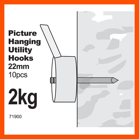 Everhang Picture Hanging Utility Hooks 10 Pack ABS Plastic White