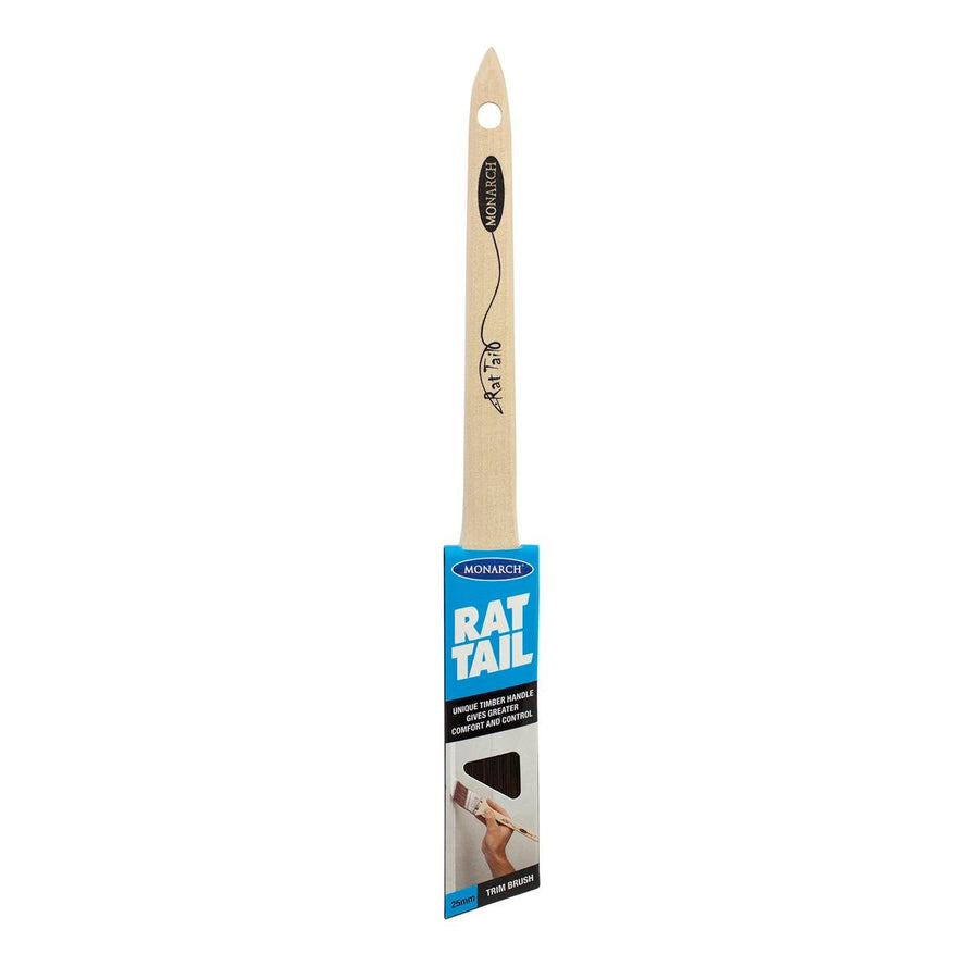 Monarch Rat Tail Trim Paint Brush 25mm Synthetic Filament Long Handle - SuperSaverAU - view 1