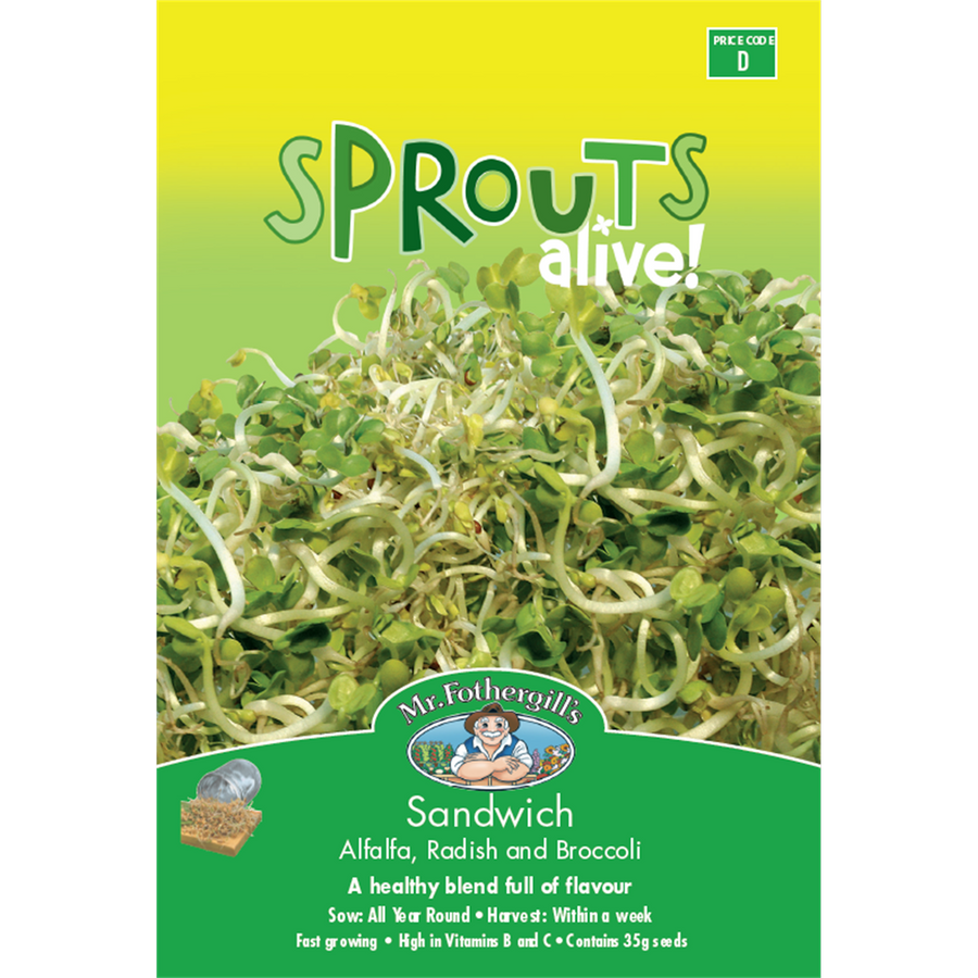 Mr Fothergill's Sprouts Alive Sandwich Mix Seeds - 110g - Healthy Blend - SuperSaverAU - view 1