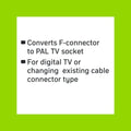 Antsig F59 Plug to Pal TV Socket - Coaxial Cable Joiner - 5mm x 21mm x 9mm - SuperSaverAU - view 2