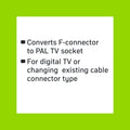 Antsig F59 Plug to PAL TV Socket Nickel Plated