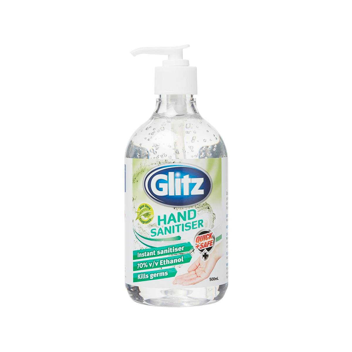 Glitz Waterless Hand Sanitiser 500ml - Clear - Citrus Fragrance - SuperSaverAU - view 1