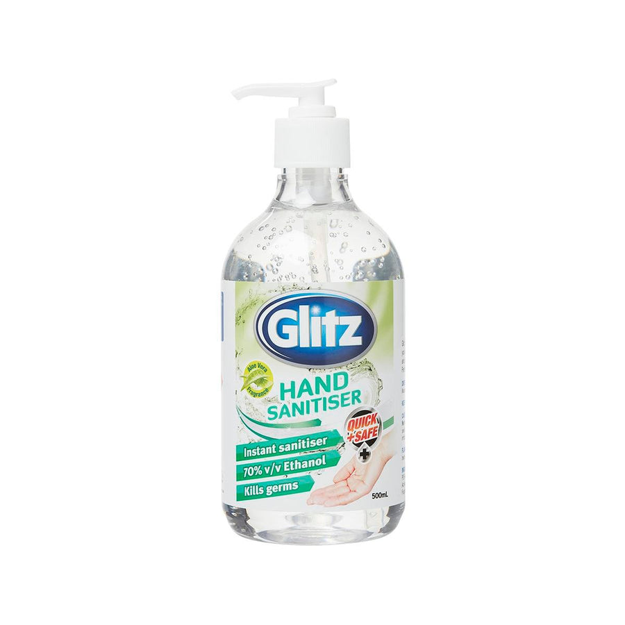 Glitz Waterless Hand Sanitiser 500ml - Clear - Citrus Fragrance - SuperSaverAU - view 1