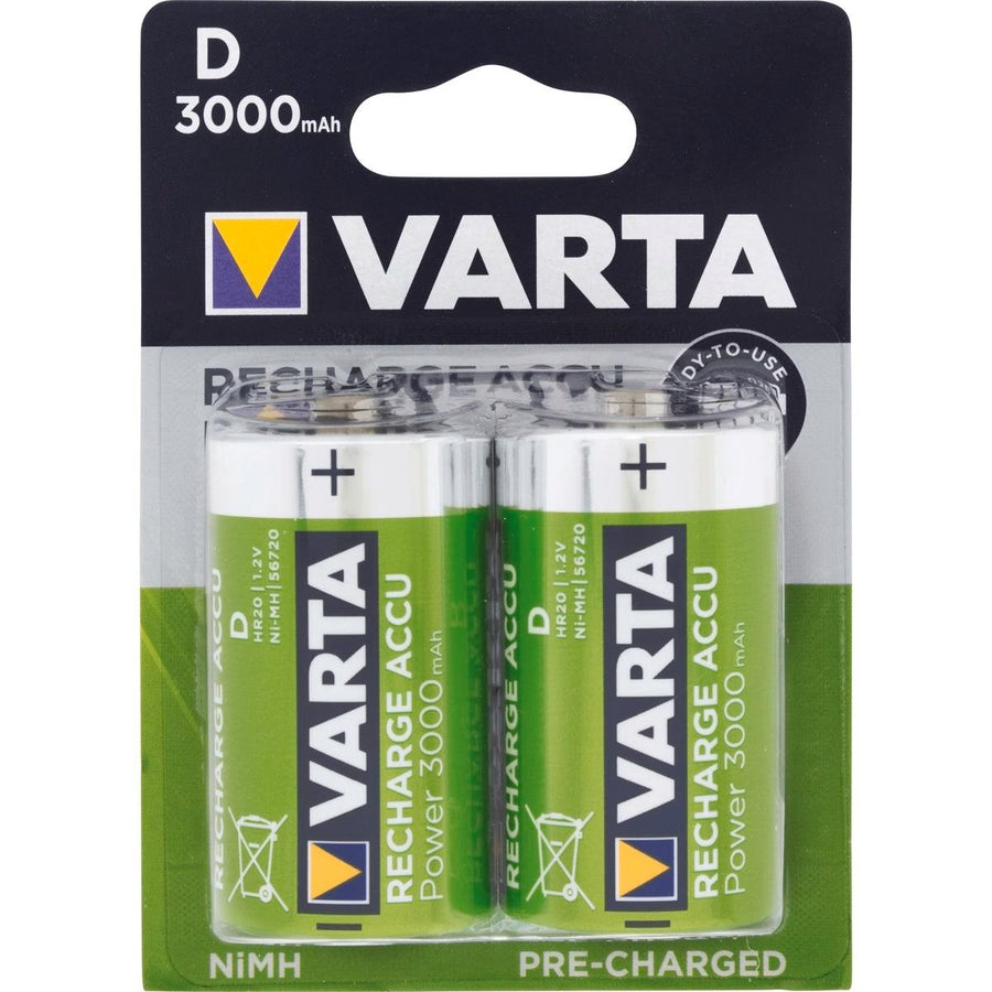 Varta Rechargeable Batteries - D Size - 3000mAh - Ready To Use - SuperSaverAU - view 1