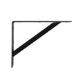Carinya 250 x 200mm Black Heavy Duty Straight Stayed Bracket, Powder Coated Steel, 175kg