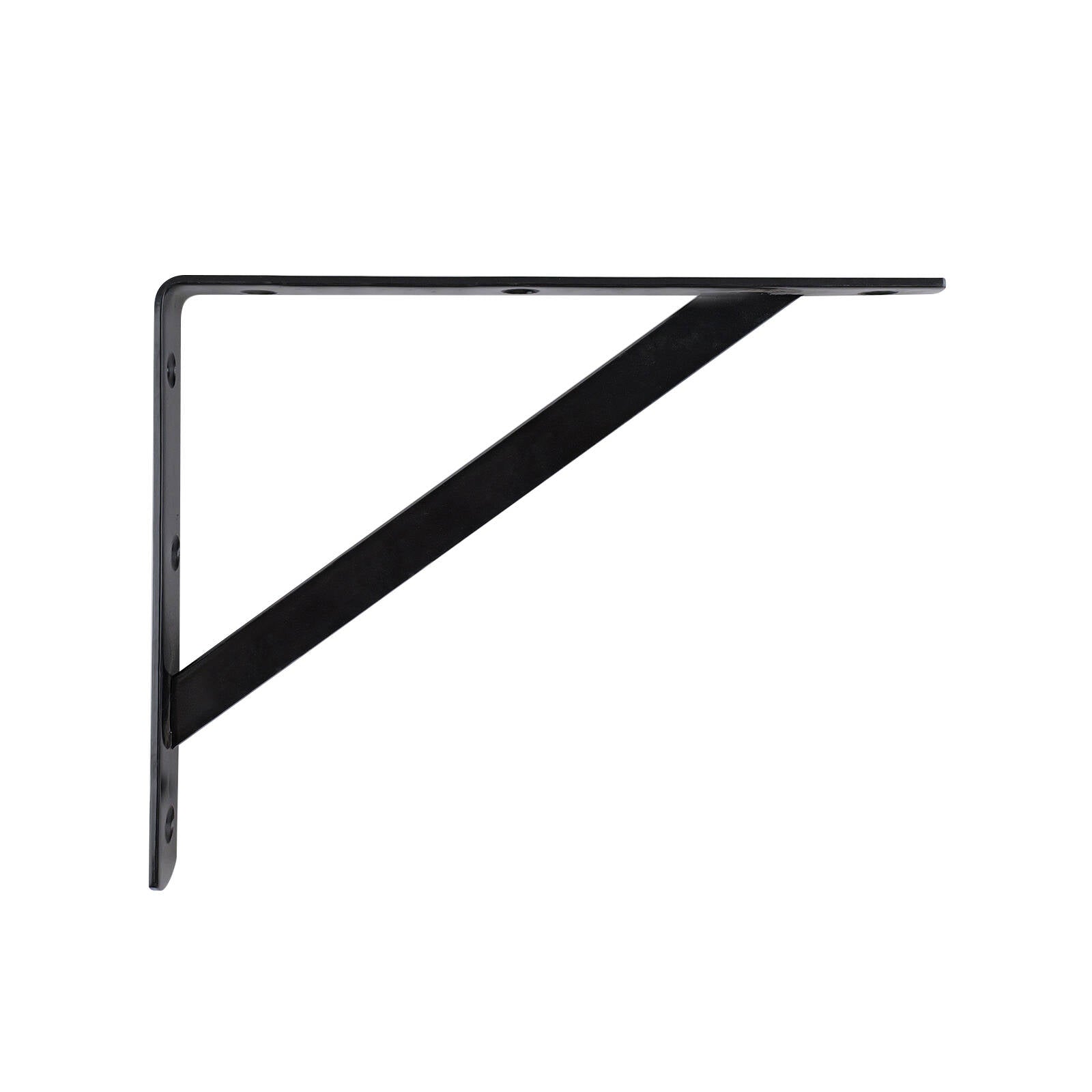 Carinya 250 x 200mm Black Heavy Duty Straight Stayed Bracket, Powder Coated Steel, 175kg