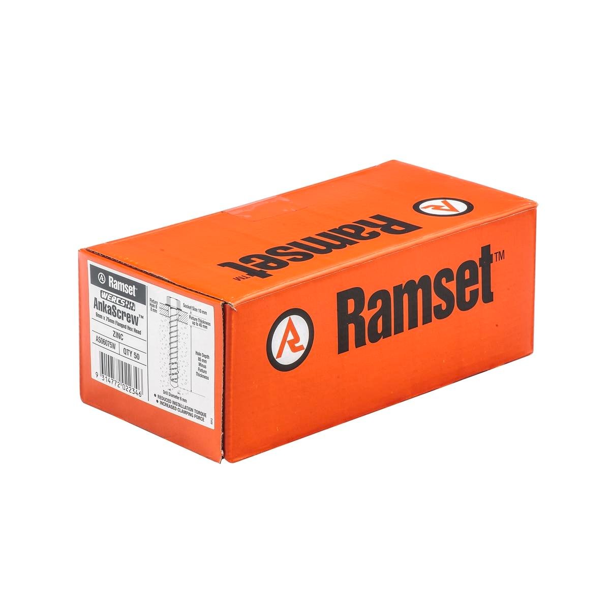 Ramset Ankascrew Masonry Anchor 6 x 75mm Galvanised 50 Pack - SuperSaverAU - view 1
