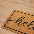 Madras Link Hello Coir Door Mat 40 x 70cm Black - Durable Non-Slip Design - SuperSaverAU - view 3