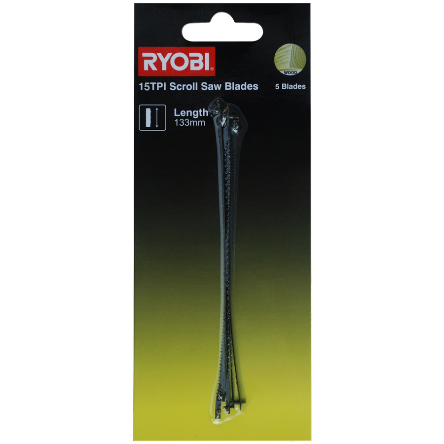 Ryobi 15TPI Scroll Saw Blade 133mm Steel Durable Clean Cuts - SuperSaverAU - view 1