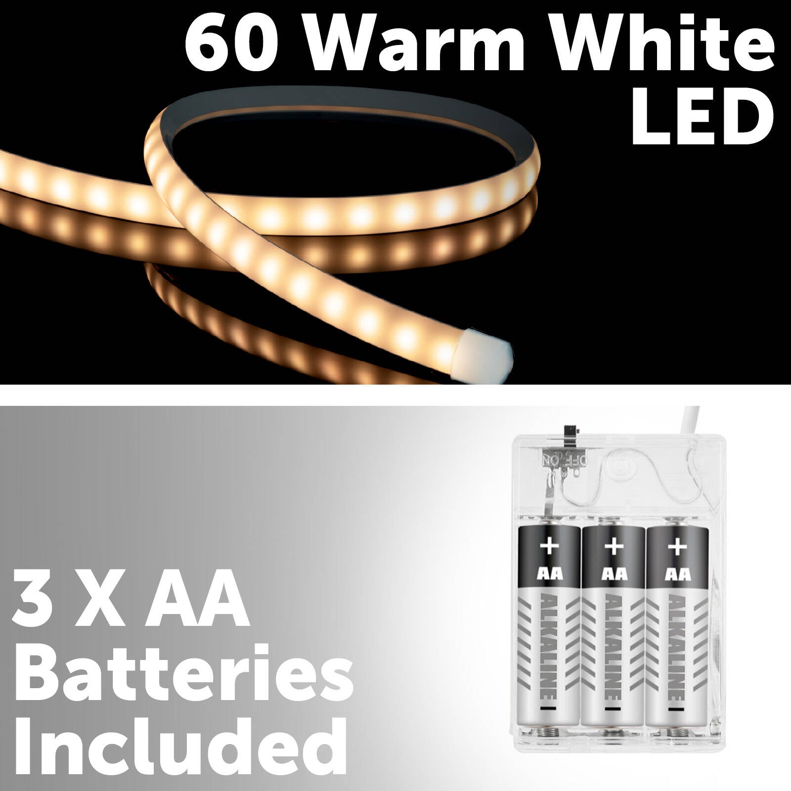 Arlec 1m Corner LED Strip Light, Warm White, Indoor, Corded ALD172