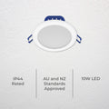 Deta 10W Smart LED Downlight 112mm - RGB CCT - App Control - IP44 - SuperSaverAU - view 4