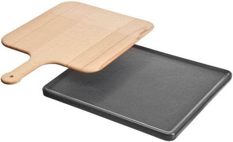 Bosch Ceramic Pizza Stone with Wooden Spatula - Anthracite, Pyrolytic-Proof, Even Heat - HEZ327000