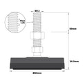 Easyroll 80mm Round Adjustable Foot With 50mm M12 Bolt