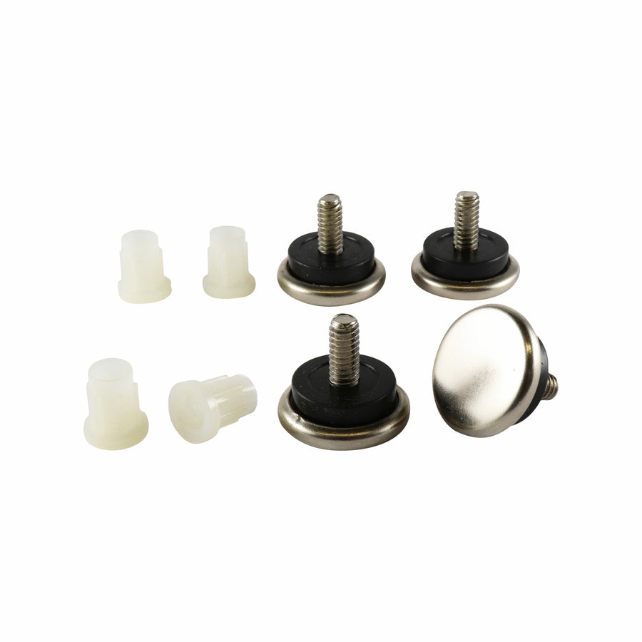 Surface Gard 28mm Polished Nickel Threaded Stem Steel Furniture Glides - 4 Pack