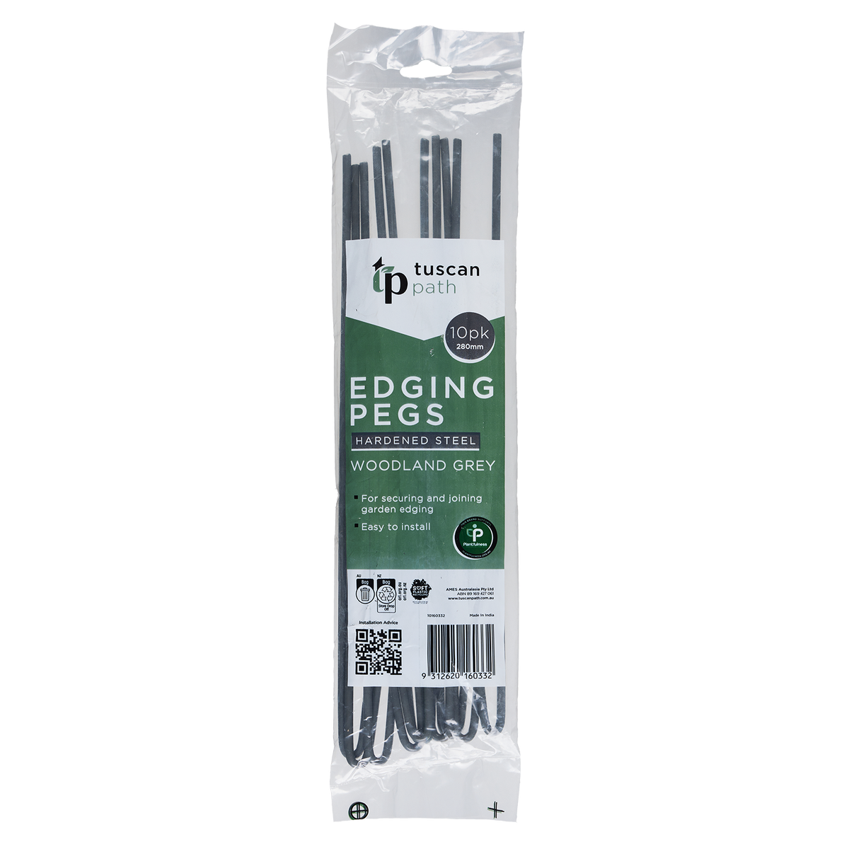 Tuscan Path Garden Edging Pegs 280mm - Woodland Grey - 10 Pack - Durable - SuperSaverAU - view 1