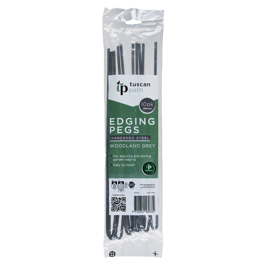 Tuscan Path Garden Edging Pegs 280mm - Woodland Grey - 10 Pack - Durable - SuperSaverAU - view 1