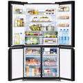Hitachi 569L French Door Fridge - Black Glass Finish, Vacuum Compartment, Auto Ice Maker - RWB640VT0-1GBK