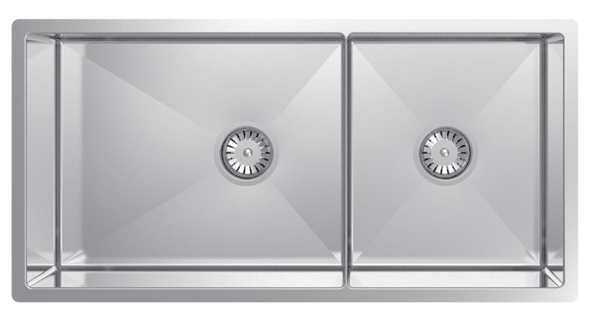 Abey Piazza 1 and 3/4 bowl sink - stainless steel - top, under or flush mount - CR500D