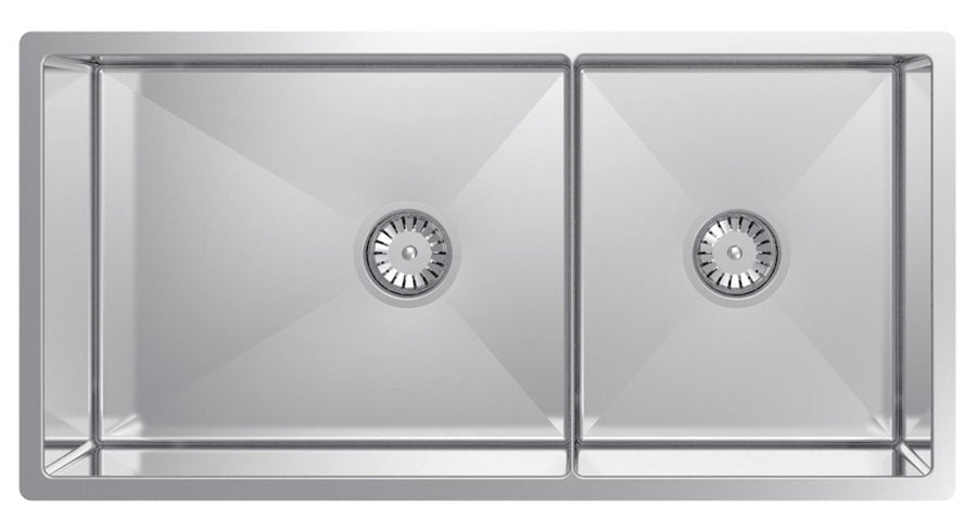 Abey Piazza 1 and 3/4 bowl sink - stainless steel - top, under or flush mount - CR500D