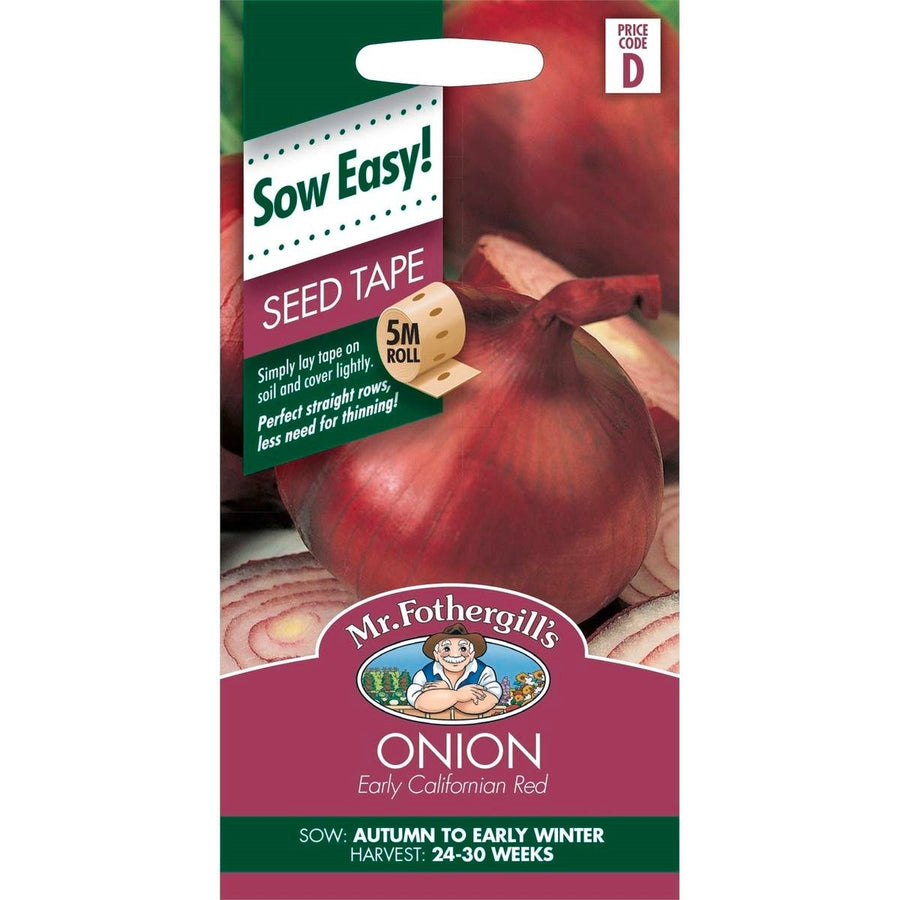 Mr Fothergill Red Onion Seed Tape 75mm Easy Grow Mild Flavor - SuperSaverAU - view 1
